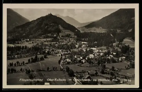 AK Ober Kolbnitz im Danielsberg, Fliegeraufnahme mit Dorf und Bergpanorama