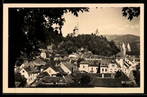 AK Friesach /Kärnten, Stadtpanorama mit Burg und Kirche