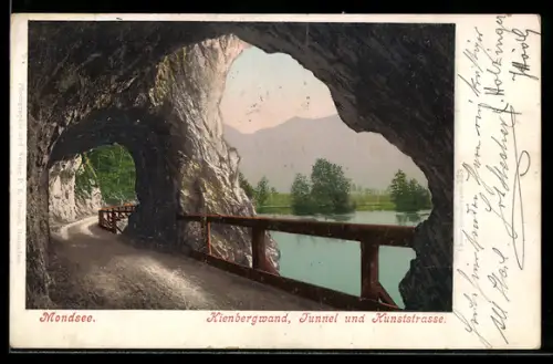 AK Mondsee, Kienbergwand, Tunnel und Kunststrasse
