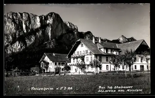 AK St. Lorenz am Mondsee, Ferienheim d. Ö. B. AG Joh. Stabauer