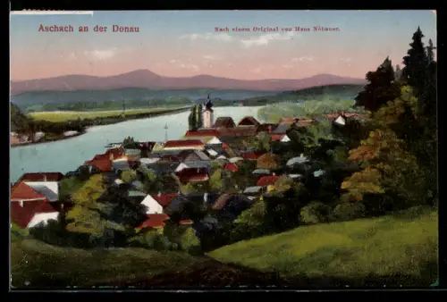 AK Aschach a. d. Donau, Panorama