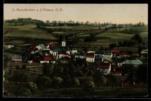 AK St. Marienkirchen a. d. Polsenz, Teilansicht mit Kirche