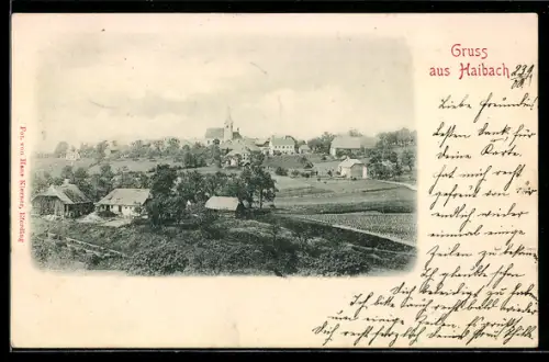 AK Haibach, Ortspartie mit Kirche