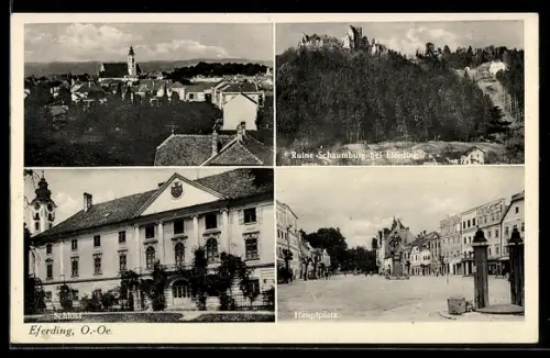 AK Eferding, Schloss, platz, Ruine Schaumburg