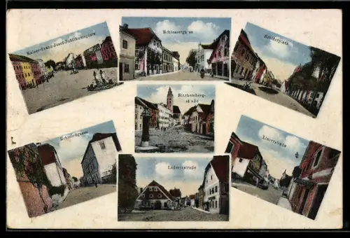 AK Eferding /Ob.-Ost., Schlossergasse, Kaiser-Franz-Josef-Jubiläumsplatz und Linzerstrasse