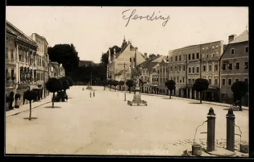 AK Eferding, Wasserpumpen am Hauptplatz