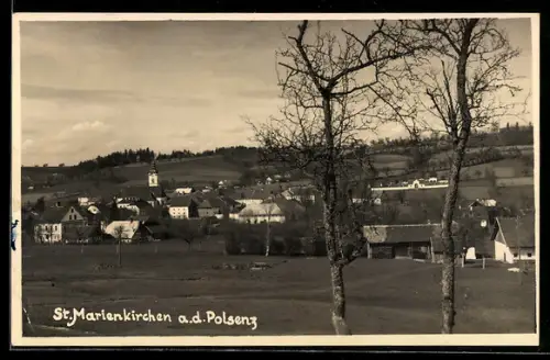 AK St. Marienkirchen a.d. Polsenz, Panorama mit Dorf und Kirche