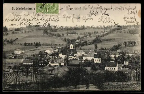 AK St. Marienkirchen a.d. Polsenz, Panorama mit Kirche und Ortschaft