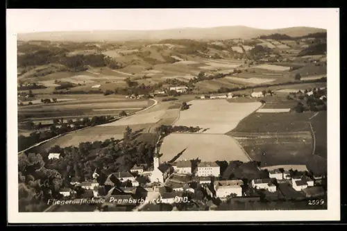 AK Prambachkirchen /O. Ö., Ort u. Umgebung, Fliegeraufnahme