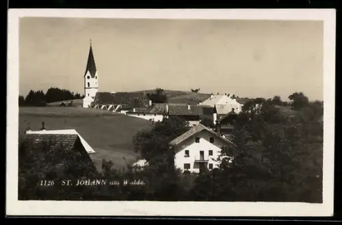 AK St. Johann am Walde, Ortsansicht mit Kirche