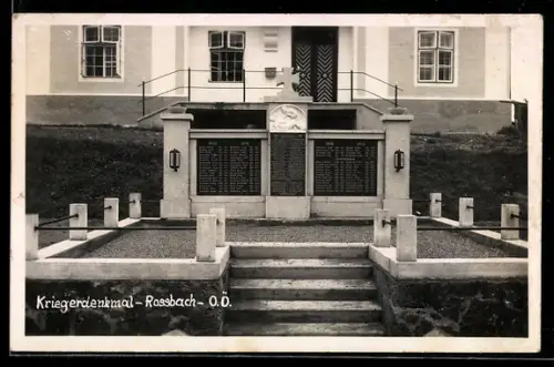 AK Rossbach /O.Ö., Kriegerdenkmal