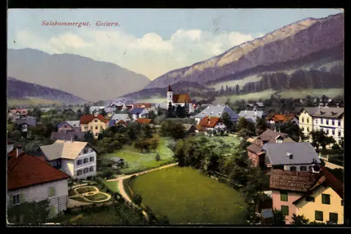 AK Goisern /Salzkammergut, Ortspanorama mit Kirche