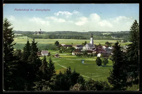 AK Pischelsdorf am Engelbach, Ortsansicht mit Umgebung, Kirchen