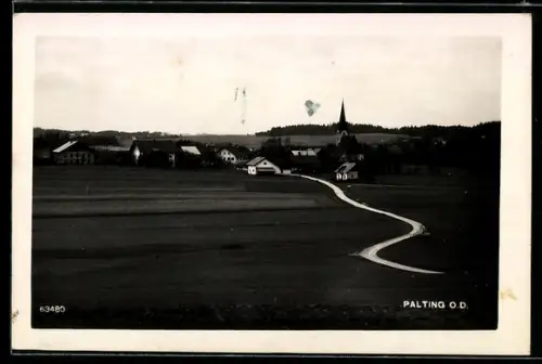 AK Palting /O.D., Panorama mit Ort und Landstrasse