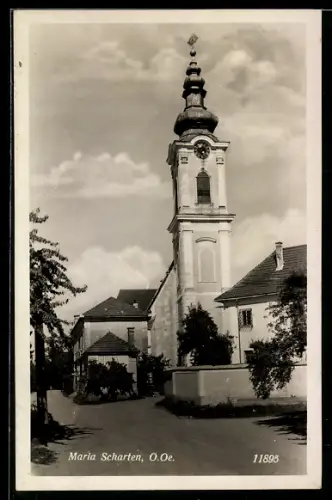 AK Maria Scharten /O. Ö., Kirche mit Turm