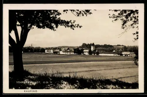 AK Schwanenstadt /O. Ö., Kaufing, Panorama mit Kirche und Turm