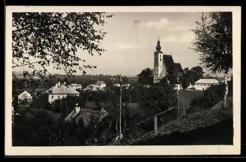 AK Rüstorf /Ob. Öst., Ortspanorama mit Kirche