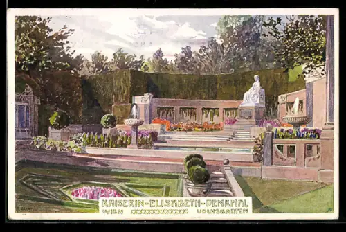 Künstler-AK Wien, Denkmal der Kaiserin Elisabeth (Sissi) von Österreich