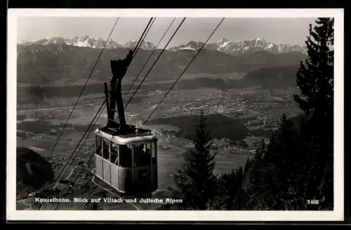AK Kanzelbahn, Blick auf Villach und Julische Alpen