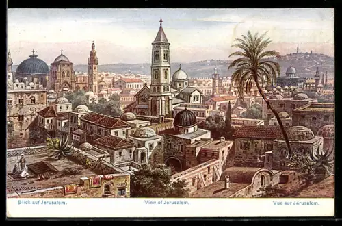 Künstler-AK Jerusalem, View of Jerusalem