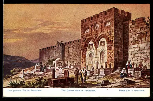Künstler-AK Friedrich Perlberg: Das Goldene Tor in Jerusalem