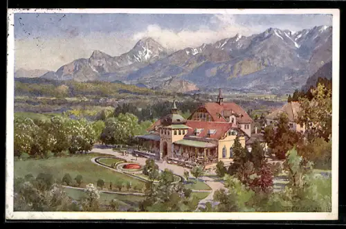 Künstler-AK Edward Theodore Compton: Warmbad Villach