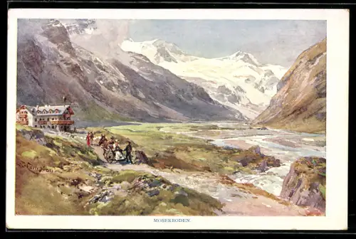 Künstler-AK Edward Theodore Compton: Hotel Moserboden