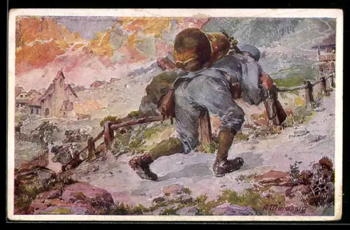AK Mutiger Infanterist bestiehlt den Feind, Rotes Kreuz Nr. 262