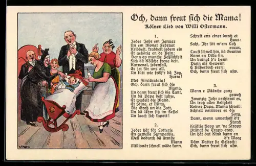 AK Lied Ach, dann freut sich die Mama, Familie mit Kind