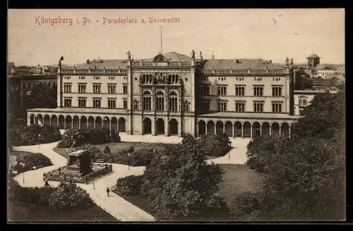 AK Königsberg, Paradeplatz & Universität