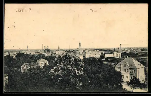 AK Lissa / Leszno, Panoramablick auf den Ort