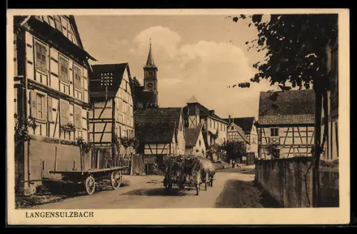 AK Langensulzbach, Strassenpartie im Ort