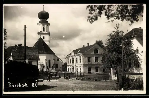 AK Diersbach /O. Ö., Ortspartie mit Kirche