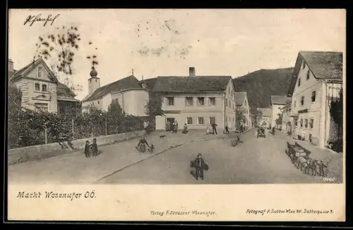 AK Waldkirchen am Wesen, Wesenufer, Strassenpartie mit Gasthaus