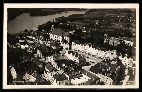 AK Schärding am Inn, Ortsansicht vom Flugzeug aus