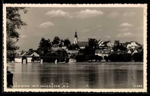 AK Schärding /O. Ö., Blick zur Innbrücke
