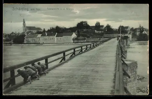 AK Schärding am Inn, Totalansicht von der Brücke
