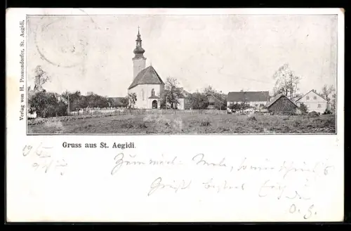 AK St. Aegidi, Kirche mit Dorfansicht