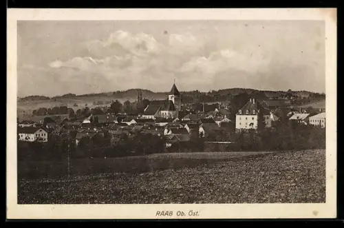 AK Raab / Innkreis, Ortsansicht mit Kirche