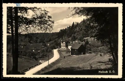 AK Haibach / Oberösterreich, Blick entlang der Hauptstrasse