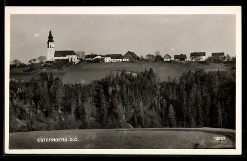 AK Esternberg / Oberösterreich, Ortsansicht vom Nachbarhügel