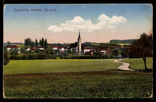 AK Eggerding /Innkreis, Ortsansicht vom Feld aus