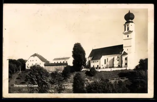 AK Diersbach / Oberösterreich, Kirche & Nachbargebäude