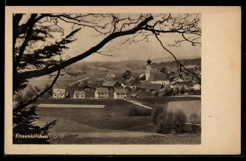 AK Enzenkirchen / Oberösterreich, Panorama mit Kirche