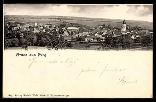 AK Perg, Panorama mit Kirche