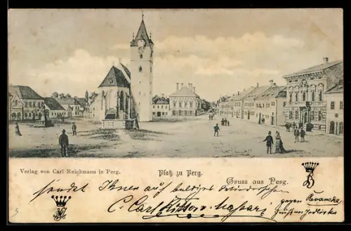 AK Perg, Kirche & Marktplatz