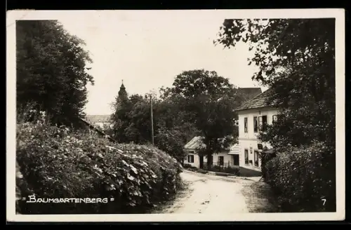 AK Baumgartenberg /O.-Oe., Strassenansicht mit Ladengeschäft
