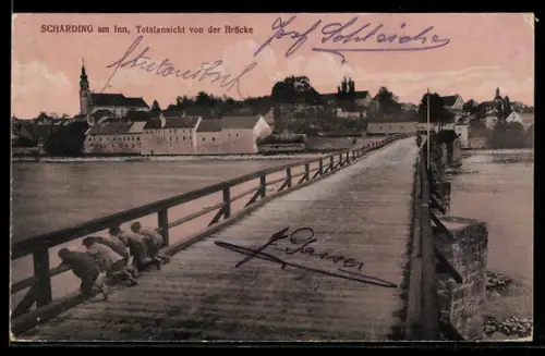 AK Schärding am Inn, Totalansicht von der Brücke