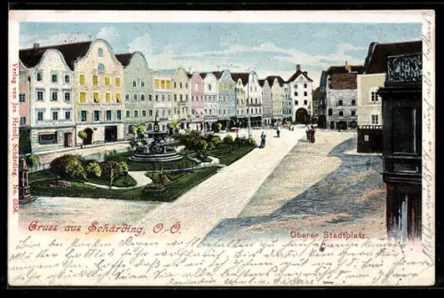 AK Schärding /O.-Ö., Oberer Stadtplatz