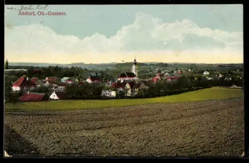 AK Andorf /Ob. Öst., Ortsansicht vom Feld aus